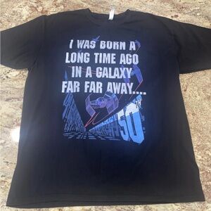 Star Wars Men's Black Pullover Short Sleeve T-Shirt Size XL 50th Birthday